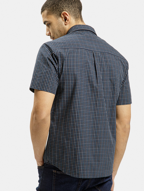 Koszula męska bawełniana z krótkim rękawem w kratę Cross Jeans 35610-001 2XL Granatowa (8697319765113) - obraz 2