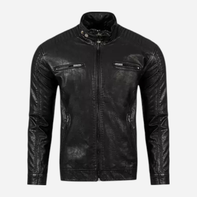 Kurtka skórzana męska Cross Jeans 40231-020 L Czarna (8697319051025) - obraz 5