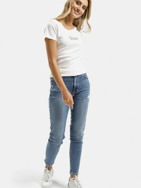T-shirt damski bawełniany Cross Jeans 55577-008 L Biały (8699438979884) - obraz 3