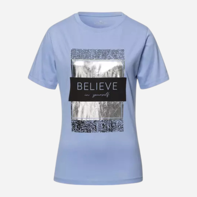 T-shirt damski bawełniany z nadrukiem Cross Jeans 56157-496 M Lawendowy (8697319731521) - obraz 6