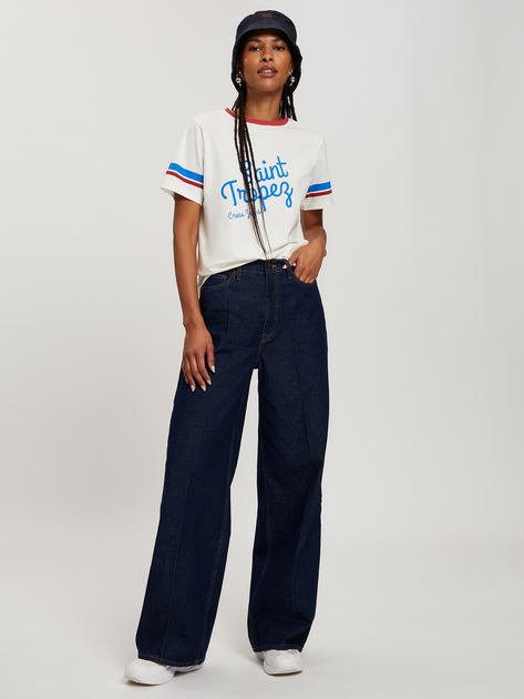 Футболка бавовняна жіноча Cross Jeans 56167-028 L Екрю (8697319731989) - зображення 3