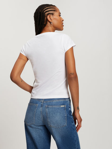 Футболка бавовняна жіноча Cross Jeans 56176-008 XS Біла (8697319732207) - зображення 2