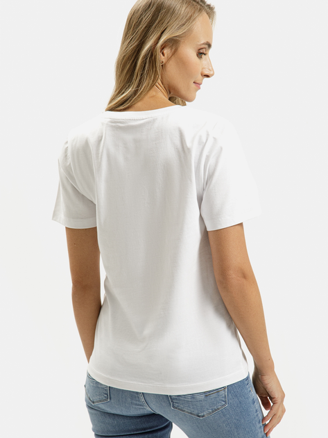 T-shirt damski bawełniany z nadrukiem Cross Jeans 56181-008 S Biały (8697319746808) - obraz 2