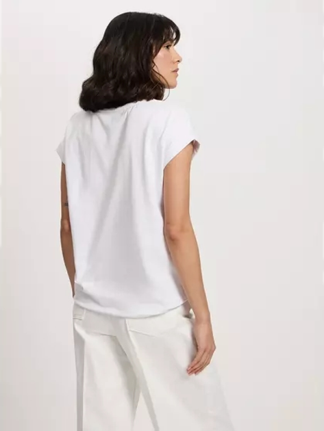 T-shirt damski bawełniany z nadrukiem Cross Jeans 56185-008 XS Biały (8697319732559) - obraz 2