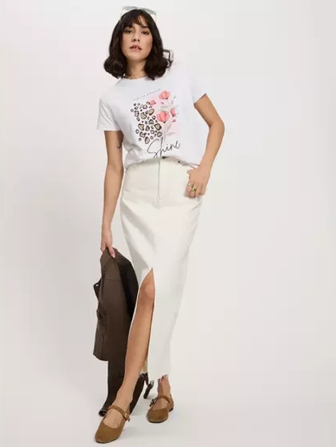 T-shirt damski bawełniany z nadrukiem Cross Jeans 56186-008 S Biały (8697319732610) - obraz 3