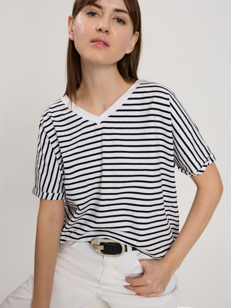 Футболка бавовняна жіноча Cross Jeans 56190-008 XL Біла (8697319732795) - зображення 5