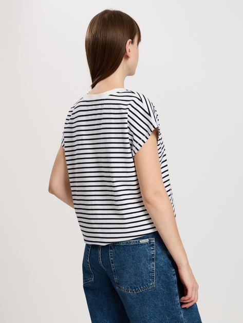 Футболка бавовняна жіноча Cross Jeans 56191-008 XL Біла (8697319747027) - зображення 2