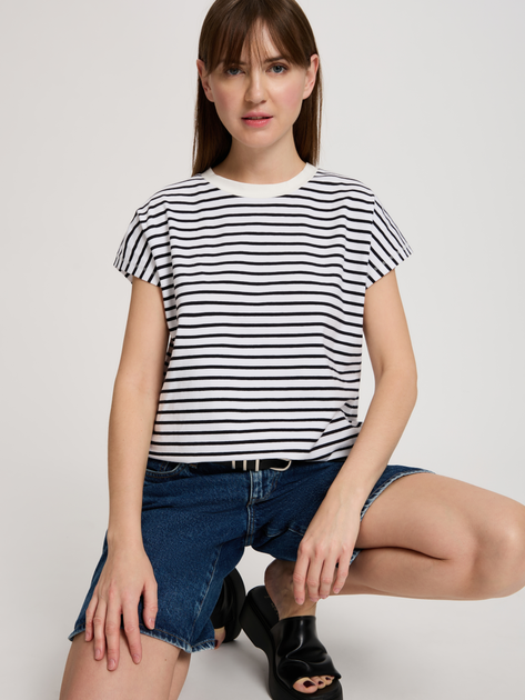 Футболка бавовняна жіноча Cross Jeans 56191-008 XL Біла (8697319747027) - зображення 5
