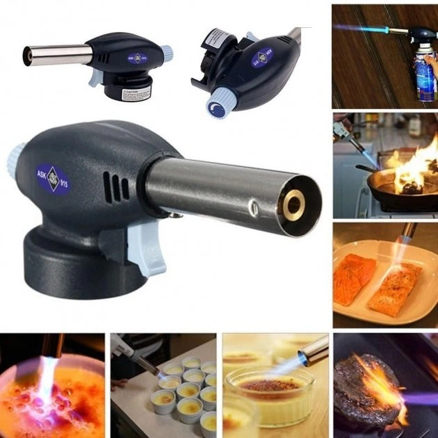 Газовая ручная горелка туристическая с пьезоподжигом 915 Flame Gun + баллон 1шт - изображение 7