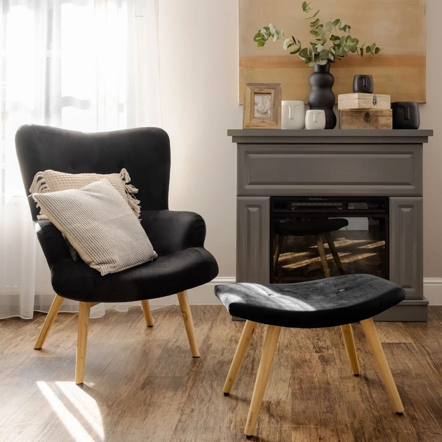 М'яке крісло Homla MOSS 70 x 95 см Black (5902869921364) - зображення 7