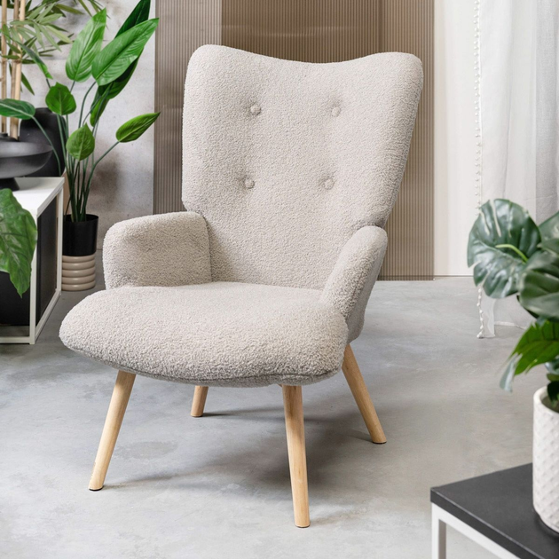 М'яке крісло Homla MOSS TEDDY BOUCLE 70 x 95 см Beige (5904183828527) - зображення 7