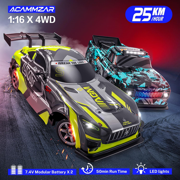 Радиоуправляемая дрифт-машина SJY S924 1:16 4WD RC дрифт автомобиль с LED и двумя аккумуляторами - изображение 8
