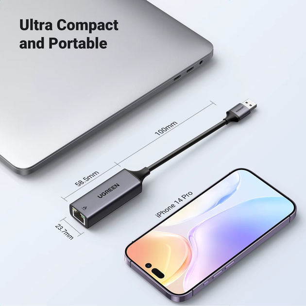 Сетевой адаптер UGREEN CM209 USB-A Gigabit Ethernet Adapter RJ45 1000mb/s - изображение 7