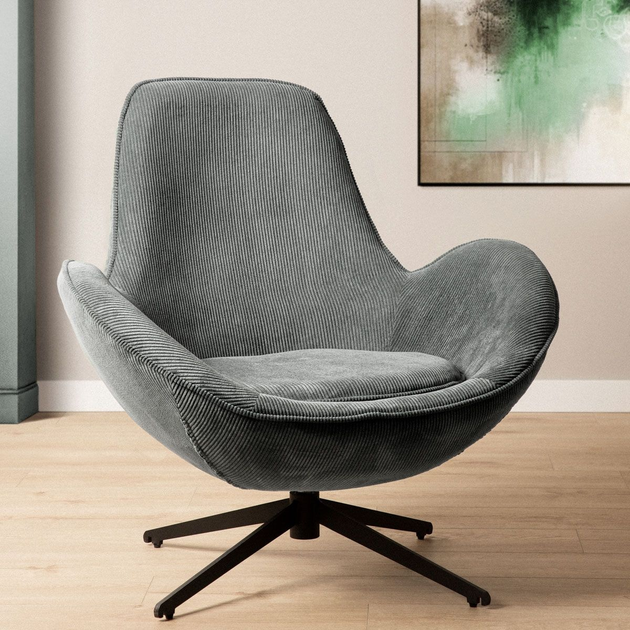 Крісло поворотне Homla LUNAIRE 86 x 76 x 87 см Grey (5904183872148) - зображення 7