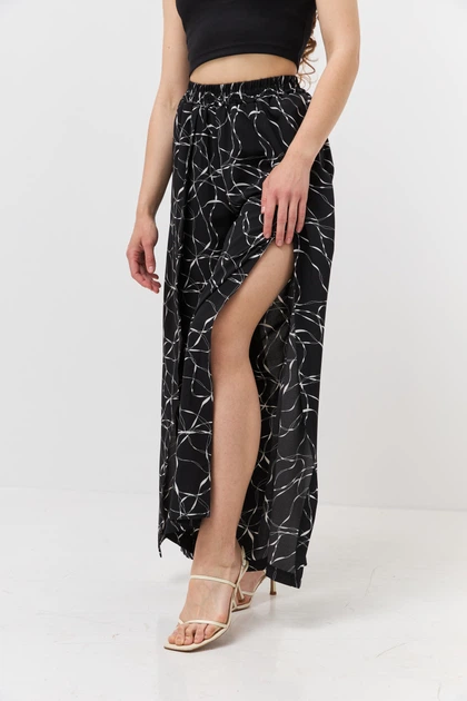 Брюки палаццо з імітацією запаху Wear me XS Чорний (2_25_11582) - изображение 2