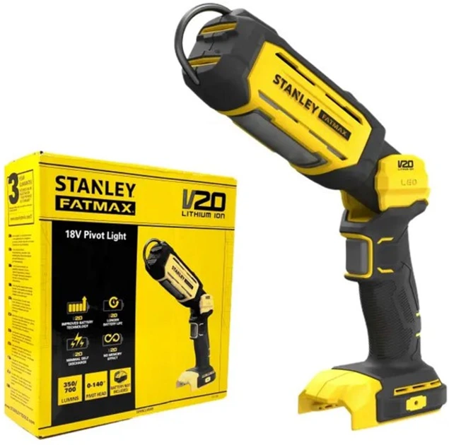 Фонарь светодиодный аккумуляторный Stanley FatMax 18В XR Li-Ion (V20) 350-700 люмен SFMCL050B - Фото 2 Фонарь светодиодный аккумуляторный Stanley FatMax 18В XR Li-Ion (V20) 350-700 люмен SFMCL050B - изображение 2