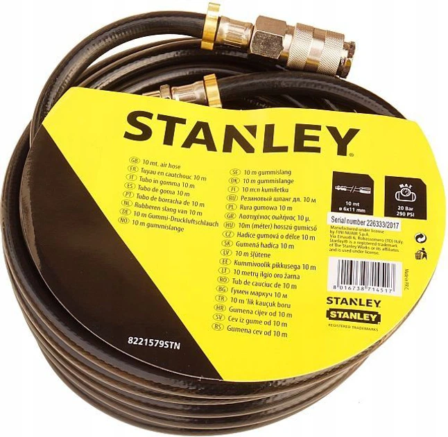 Шланг пневматический для компрессора для сжатого воздуха Stanley 10 м, 20 Бар 8221579STN - изображение 5