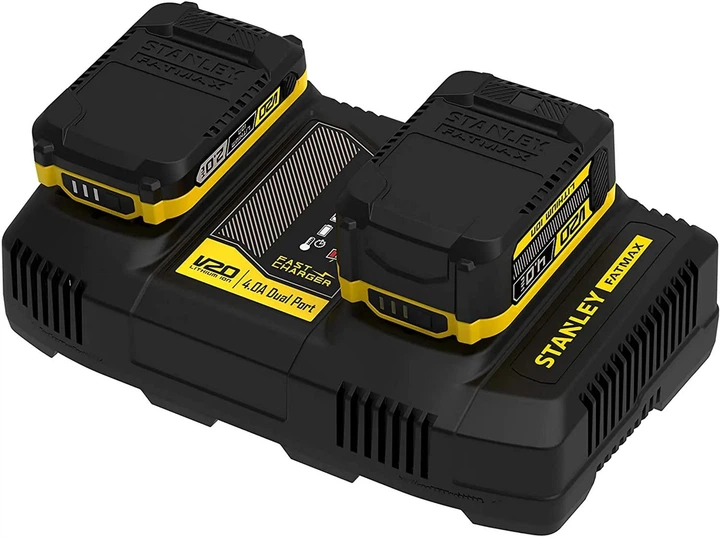 Зарядное устройство и 2 аккумулятора Stanley FATMAX 20 В, 4 A SFMCB24 - Фото 2 Зарядное устройство и 2 аккумулятора Stanley FATMAX 20 В, 4 A SFMCB24 - изображение 2