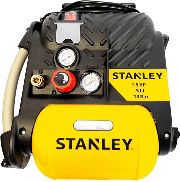Компресор повітряний поршневий Stanley 1.1кВт, 5л, 180л/мин, 10 Бар DN200/10/5 - Фото 1 Компресор повітряний поршневий Stanley 1.1кВт, 5л, 180л/мин, 10 Бар DN200/10/5 - зображення 1