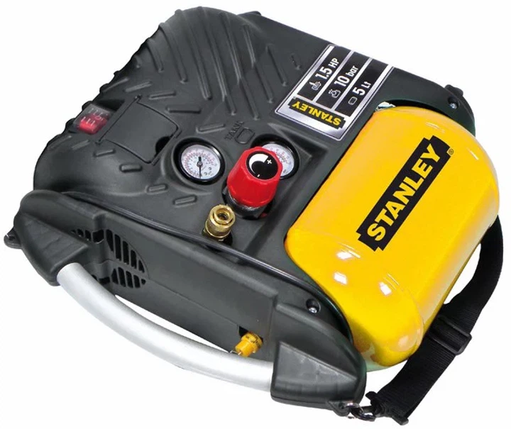 Компресор повітряний поршневий Stanley 1.1кВт, 5л, 180л/мин, 10 Бар DN200/10/5 - Фото 2 Компресор повітряний поршневий Stanley 1.1кВт, 5л, 180л/мин, 10 Бар DN200/10/5 - зображення 2