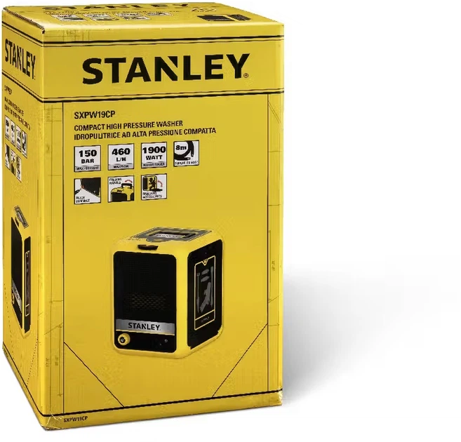 Мойка высокого давления электрическая щеточная Stanley 1.9 кВт, 150 бар, 8 м, 460 л/год, 50°C, бак 0.6 л SXPW19CP-E - изображение 11