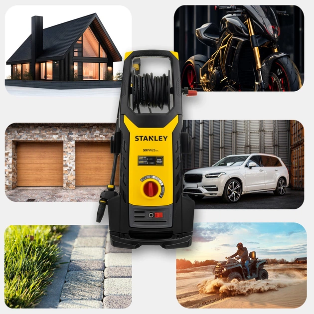 Мойка высокого давления электрическая бесщеточная Stanley 2.5 кВт, 150 бар, 8 м, 810 л/год, 50°C, бак 0.5 л SXPW25DTS-E - изображение 9