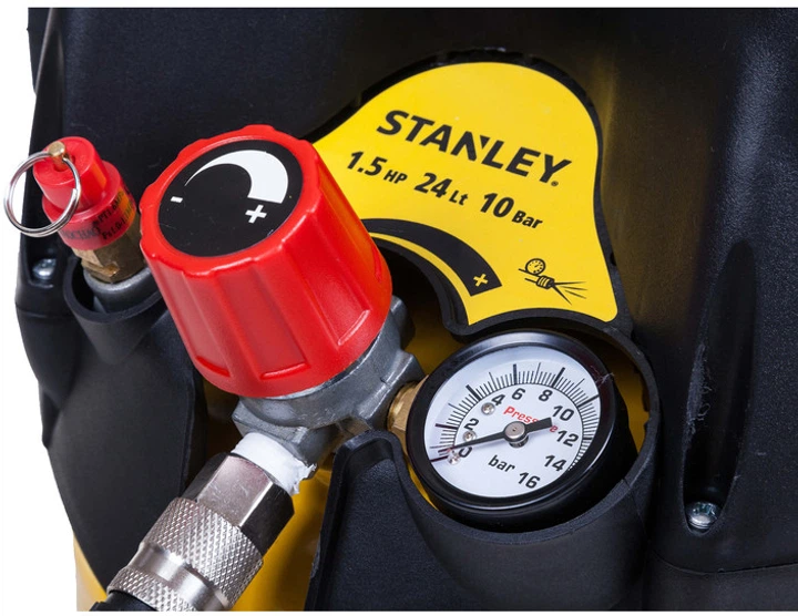 Компрессор воздушный поршневой Stanley 1.1кВт, 24л, 180л/мин, 10 Бар D200/10/24V - Фото 3 Компрессор воздушный поршневой Stanley 1.1кВт, 24л, 180л/мин, 10 Бар D200/10/24V - изображение 3
