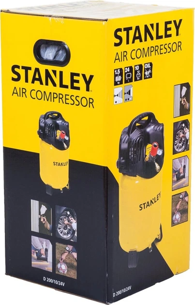 Компрессор воздушный поршневой Stanley 1.1кВт, 24л, 180л/мин, 10 Бар D200/10/24V - Фото 5 Компрессор воздушный поршневой Stanley 1.1кВт, 24л, 180л/мин, 10 Бар D200/10/24V - изображение 5