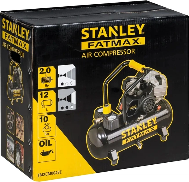 Компресор повітряний ремінний Stanley Fatmax 1.5кВт, 222л/хв, 12л, 8 Бар FMXCM0043E - зображення 7