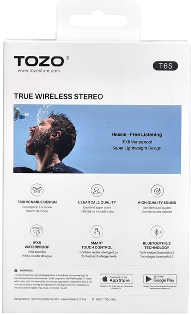Słuchawki TOZO T6S Black (6971681315315) - obraz 8