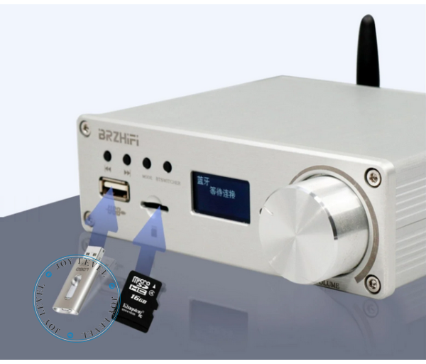 Усилитель двухканальный BRZHIFI Audio C40 Hi-Fi 130x2 Вт на базе TPA3250 и ЦАП ES9023 - поддержка Bluetooth и пульта управления Цвет Металлик - Фото 6 Усилитель двухканальный BRZHIFI Audio C40 Hi-Fi 130x2 Вт на базе TPA3250 и ЦАП ES9023 - поддержка Bluetooth и пульта управления Цвет Металлик - изображение 6