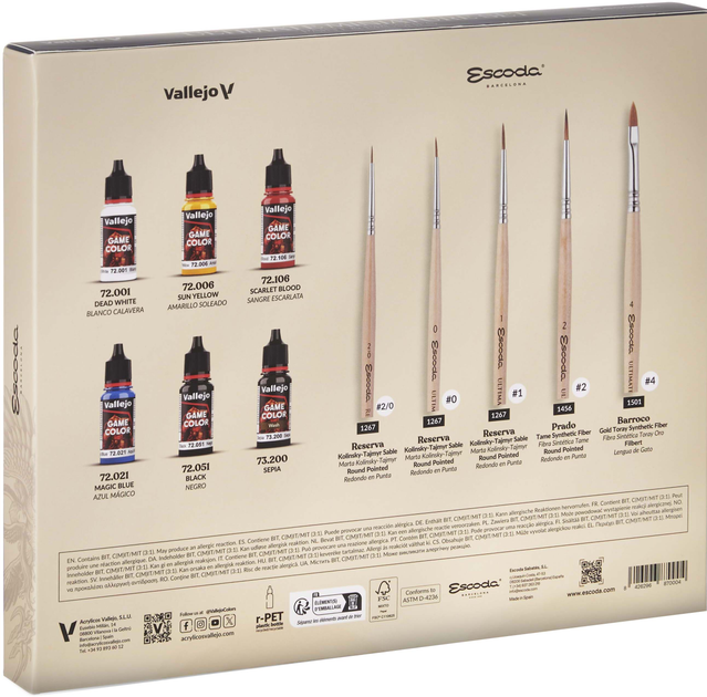 Zestaw farb Vallejo Game Color Ultimate Miniature Set Paint & Brushes 72206 (8426296870004) - obraz 2