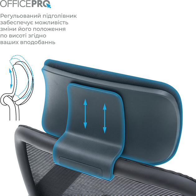 Крісло комп'ютерне OfficePro Wave OC670-B-B-B Black - зображення 7