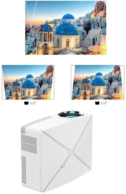 Проектор мультимедийный С80UP беспроводной с поддержкой Full HD с WiFi для дома с LED лампой Белый (127-14-14251) - изображение 8