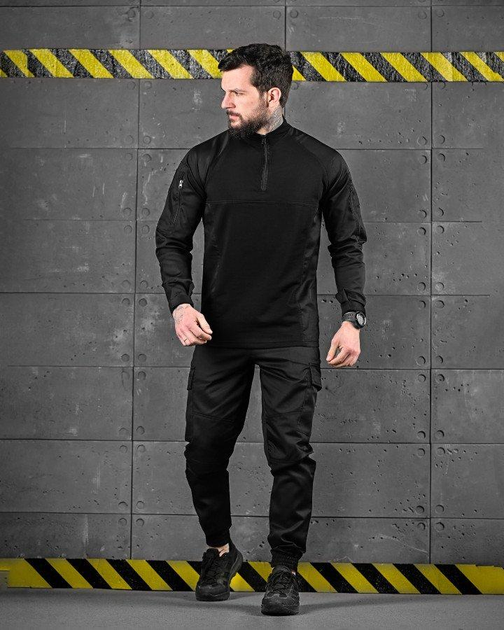 Тактический летний костюм Рип-стоп липучки под шевроны Combat Force Black S - изображение 1