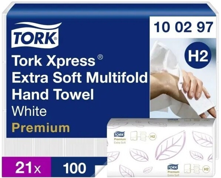 Паперові рушники Tork Xpress Multifold Premium 100 шт × 21 упаковку (7322540124279) - зображення 3