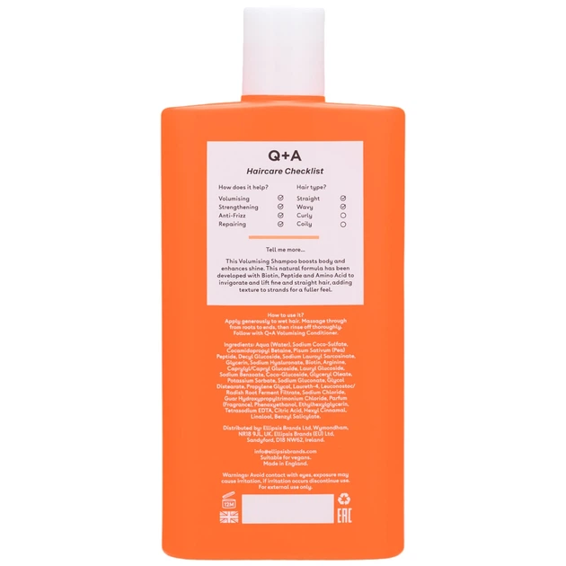 Шампунь Q+A Volumising Shampoo для створення об'єму волосся 250 мл - Фото 2 Шампунь Q+A Volumising Shampoo для створення об'єму волосся 250 мл - изображение 2