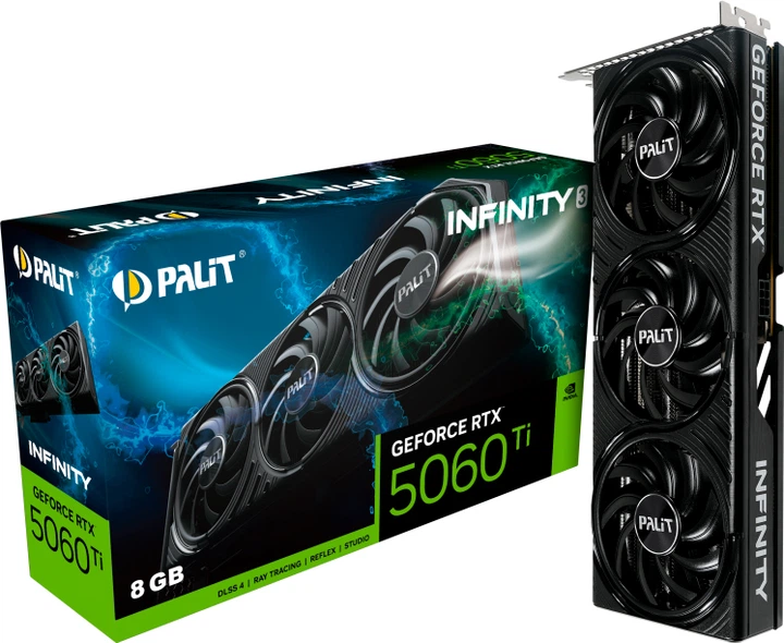 Видеокарта Palit PCI-Ex GeForce RTX 5060 Ti Infinity 3 8GB GDDR7