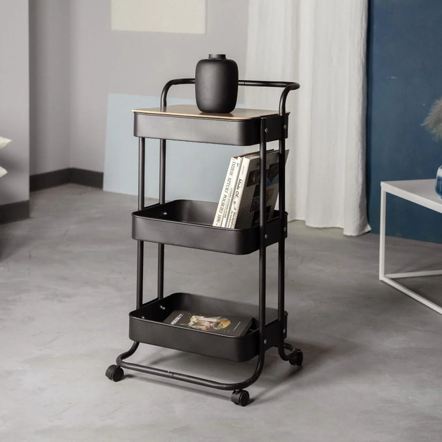 Regał Homla HYLLA metalowy 43 x 42 x 90 cm Black (5904183853154) - obraz 4