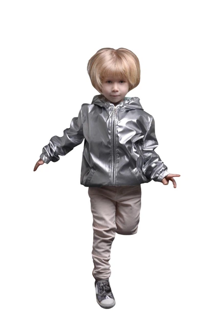 Детская ветровка Фольга-Серебро FeltFabricDesign (АРТ DD05) M — рост 116 см, водоотталкивающая куртка с хлопковой подкладкой - Фото 8 Детская ветровка Фольга-Серебро FeltFabricDesign (АРТ DD05) M — рост 116 см, водоотталкивающая куртка с хлопковой подкладкой - изображение 8