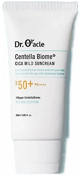 Успокаивающий солнцезащитный крем для лица - Dr. Oracle Centella Biome Cica Mild Suncream 50ml (1286573-36174530) - Фото 1 Успокаивающий солнцезащитный крем для лица - Dr. Oracle Centella Biome Cica Mild Suncream 50ml (1286573-36174530) - изображение 1