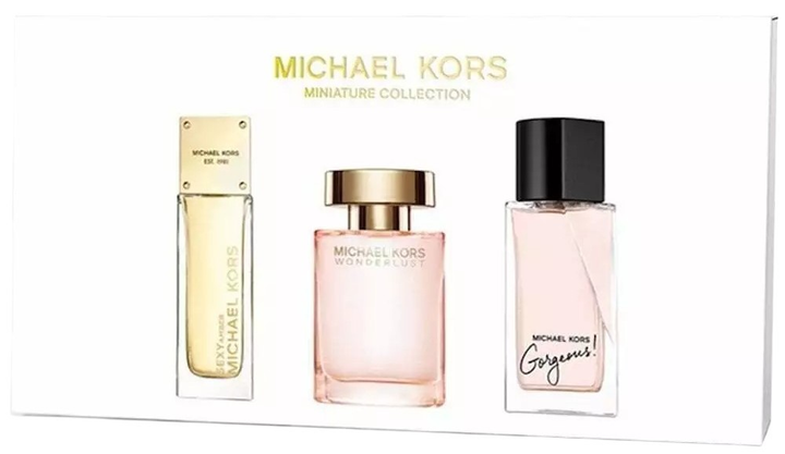 Набір мініатюр для жінок Michael Kors Miniature Collection Парфумована вода Gorgeous 5 мл + Парфумована вода Sexy Amber 5 мл + Парфумована вода Wonderlust 4 мл (850049716055) - зображення 2