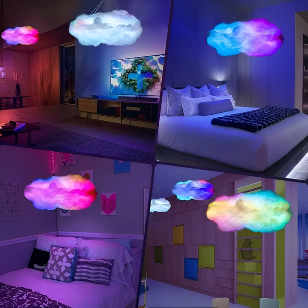 Подвесная LED лампа светильник ночник облако с RGB подсветкой работой от USB пультом подключением по Bluetooth (480432-Prob) - изображение 2