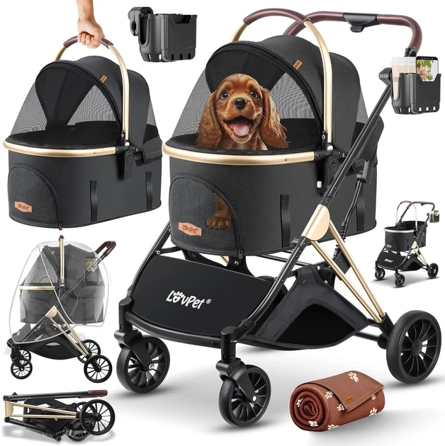 Коляска для собак LovPet - Pet Buggy 3in1, Black/Champagne - Фото 1 Коляска для собак LovPet - Pet Buggy 3in1, Black/Champagne - изображение 1