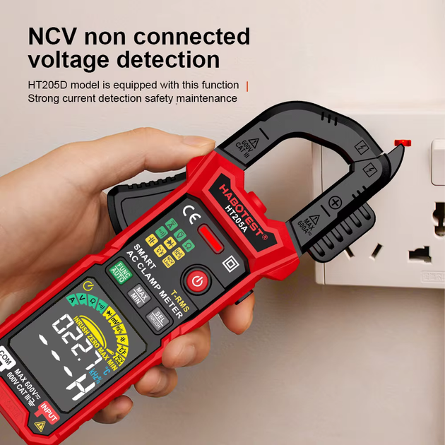 Токоизмерительные клещи HABOTEST HT205A цифровой мультиметр TrueRMS 600В AC/DC вольтметр амперметр - изображение 8