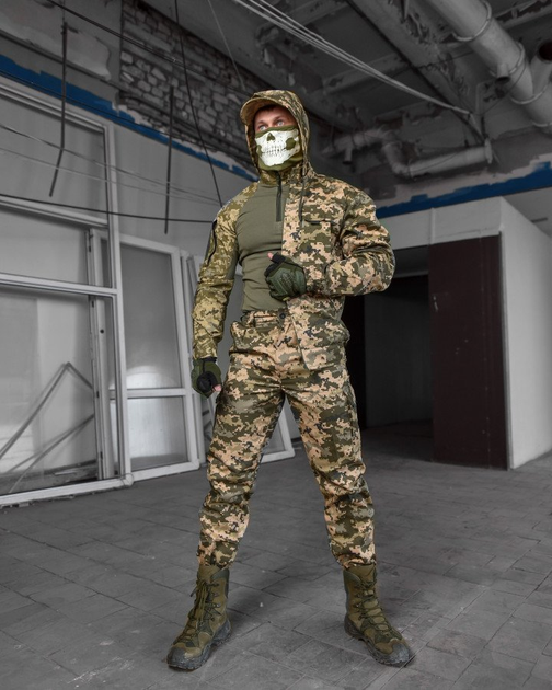 Тактичний костюм 3в1 Colossus Піксель армійська саржа з відстібаємим капюшоном і поясом на резинці L - зображення 1