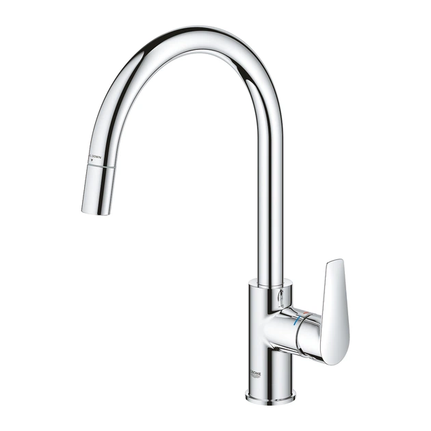 Cмеситель для кухни с выдвижной лейкой GROHE BauEdge хром латунь 30536000 - изображение 5
