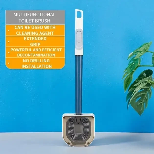 Силиконовая щётка для унитаза Liquid Toilet Brush Серая - Фото 5 Силиконовая щётка для унитаза Liquid Toilet Brush Серая - изображение 5