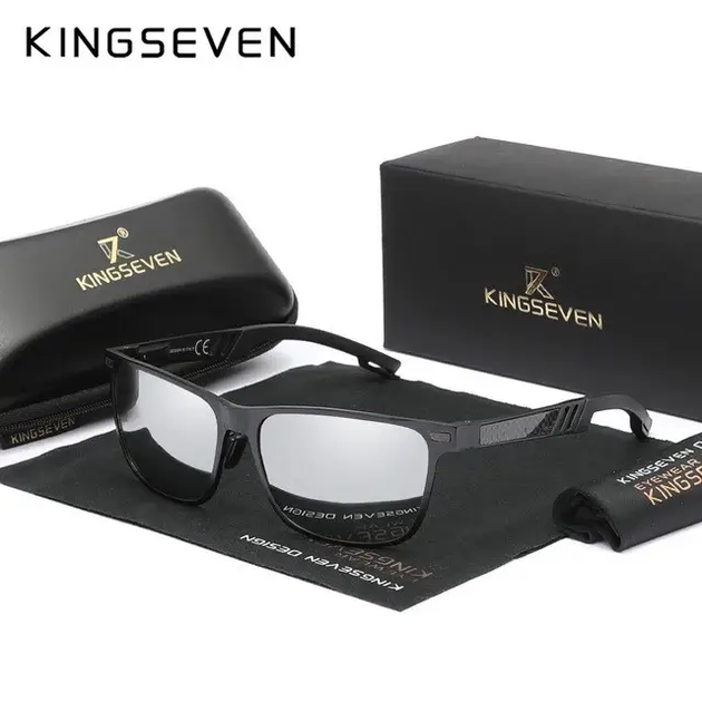 Поляризаційні сонцезахисні окуляри KINGSEVEN N753 Black Silver - Фото 1 Поляризаційні сонцезахисні окуляри KINGSEVEN N753 Black Silver - зображення 1
