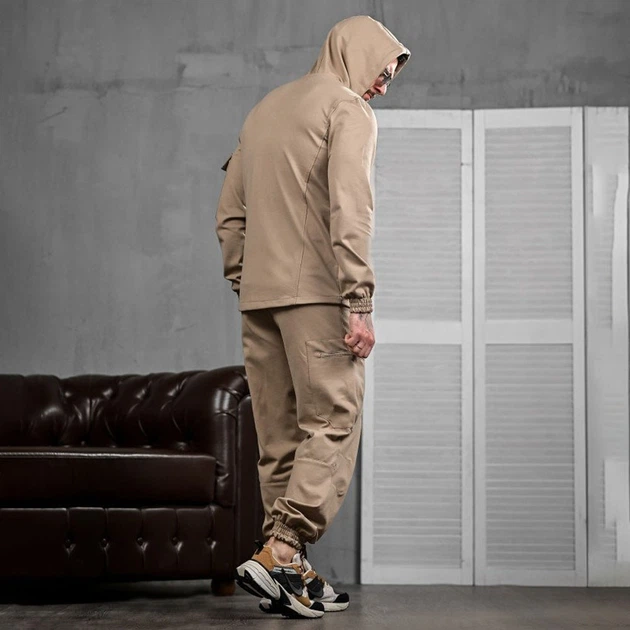 Спортивний костюм Кофта + Штани бежевий розмір 2XL - Фото 3 Спортивний костюм Кофта + Штани бежевий розмір 2XL - зображення 3